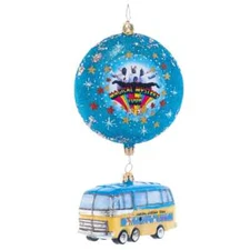 Christopher Radko Christmas Ornament Beatles MM Tour Hanging Yellow Bus $120 NIB