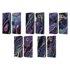 OFFICIAL MONIKA STRIGEL DREAM WAVES MARBLE LEATHER BOOK CASE FOR MOTOROLA PHONES