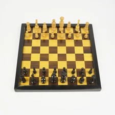 Chessboard With Game Pieces - Old Chess Game - Wood - Vintage - Mill