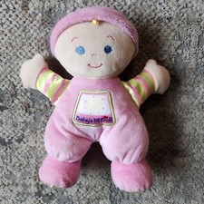 Fisher Price Baby's First Doll Pink Plush Lovey Rattle 10" Toy