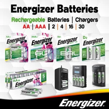 Energizer Rechargeable Batteries AA AAA C D / Fast Charger Ni-MH lot Toys Lights