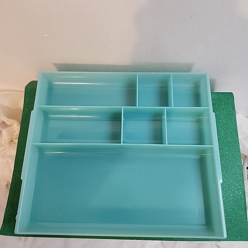 Vtg Tupperware Desk Organizer 1960s Blue New Made In Usa Drawer School package - Picture 6 of 12