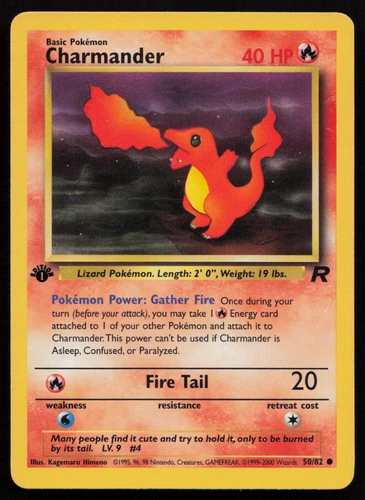 LP! Pokemon TCG - Charmander 1st Edition 50/82 - Team Rocket