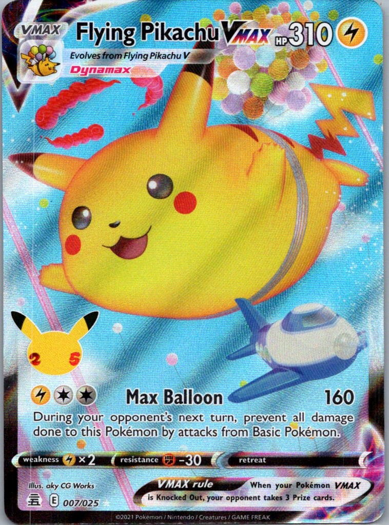 Pokemon TCG Flying Pikachu VMAX 7/25 Celebrations NM