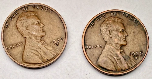 1935-S Lincoln Wheat 1c Pair ~ Solid VF / XF? ~ Get Both Coins ~ Awesome! ~ D24