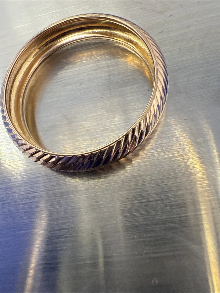 14K 玫瑰金 Milor 意大利钻石切割戒指 尺寸 8 1.5 克 — 第 4/4 张图片