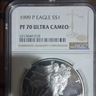 U.S. Mint American Eagle 1999 Silver $1 1 oz Proof PF 70 Ultra Cameo NGC