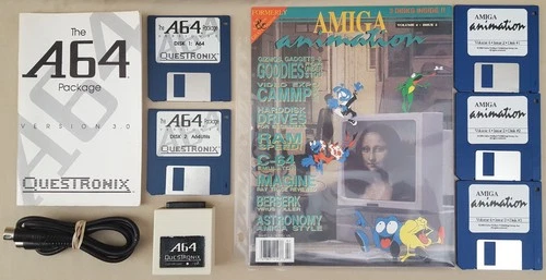 The A64 Package v3.0 - C64 Emulator ©1993 QuesTronix for Commodore Amiga / 1541