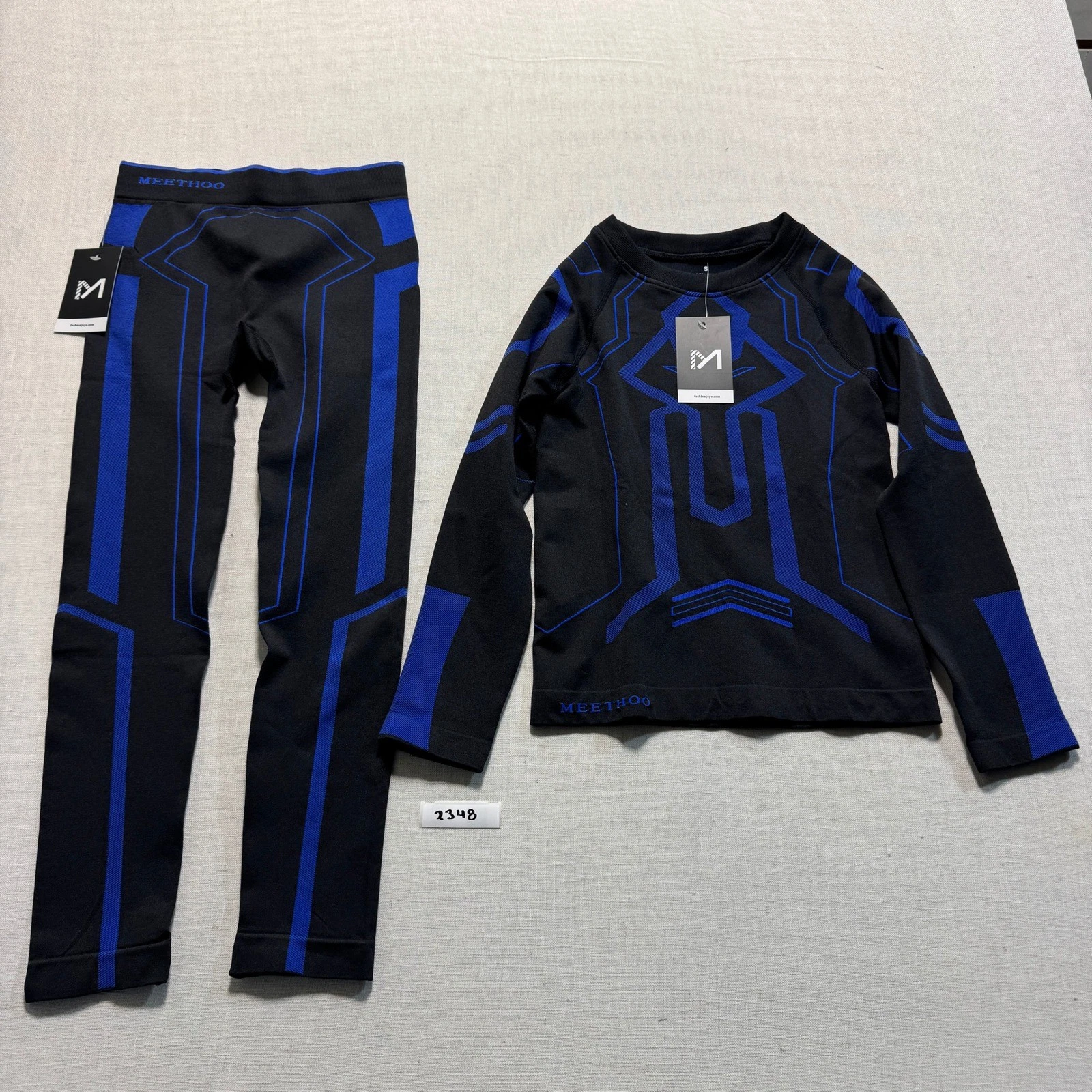 MEETHOO Thermal Compression Base Layer Set Youth Size S Black Blue