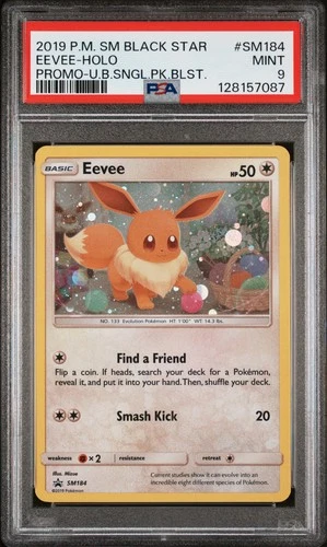 2019 POKEMON SM BLACK STAR PROMO #SM184 EEVEE-HOLO PSA 9