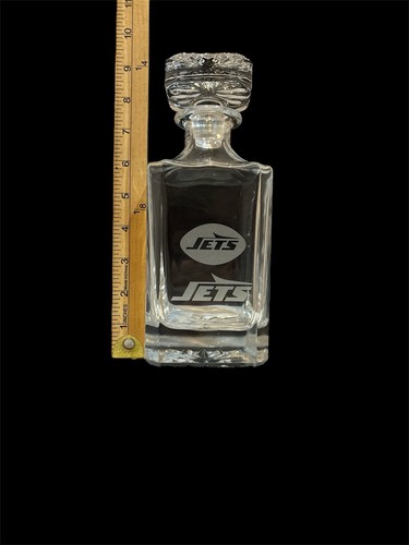 New York JETS Etched Decanter & Whiskey Glass Set 3 Piece Barware New Open Box - Picture 13 of 16