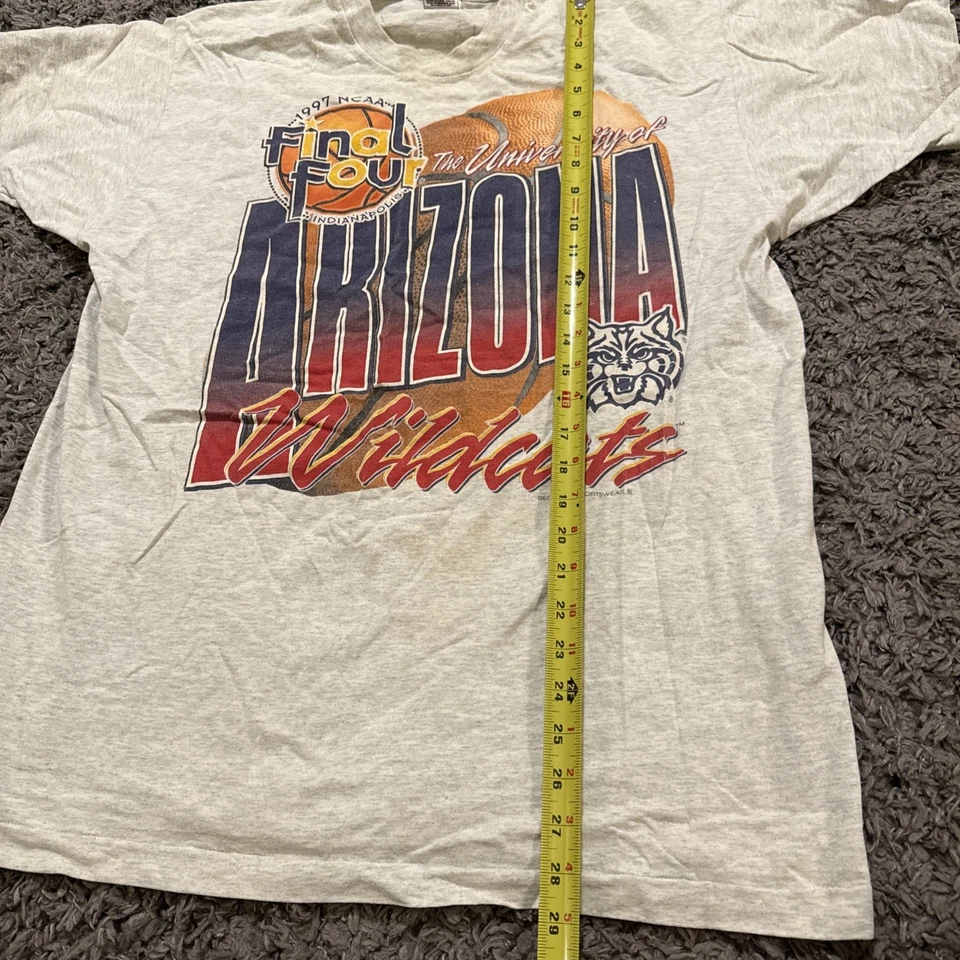 Vintage 1997 University Arizona Wildcats Final Four Single Stitch XL Shirt NCAA - Image 3 of 4