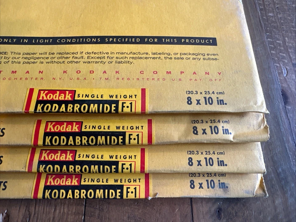Vintage Kodak Kodabromide F1 SINGLE WEIGHT Photo Paper 8x10” SEALED 100 Sheets - Image 2 of 4