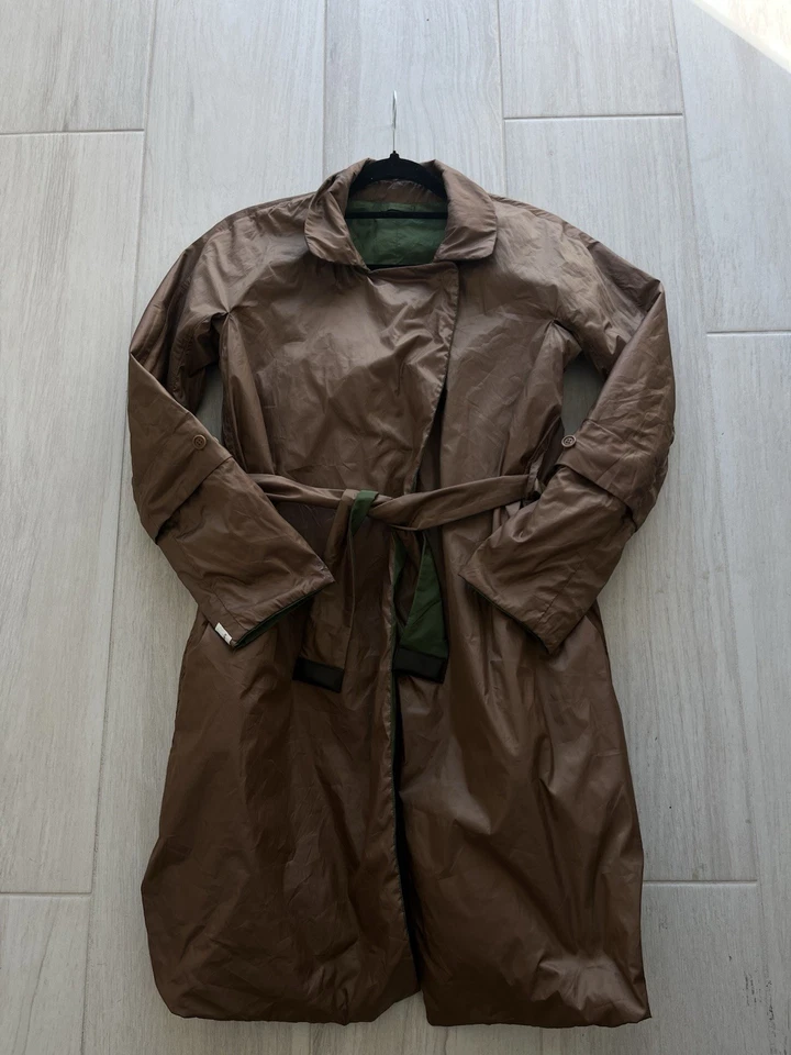 S Max Mara Reversible Trench Coat Green Brown IT36 / US4 Made in Italy jacket - Image 4 of 4