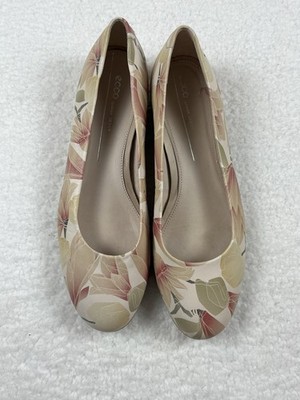 ECCO Shoes Womens US10 EU41 Anine Ballerina Flats Leather Floral Comfort  Luxury