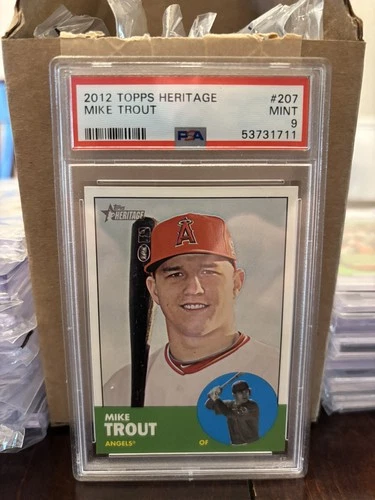 2012 Topps Heritage Mike Trout #207 PSA MINT 9 Angels