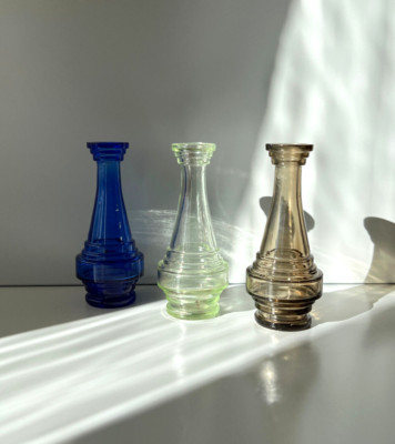Table vases made of glass pressed glass GDR Mitropa vase dishes ostalgia pub NVA East