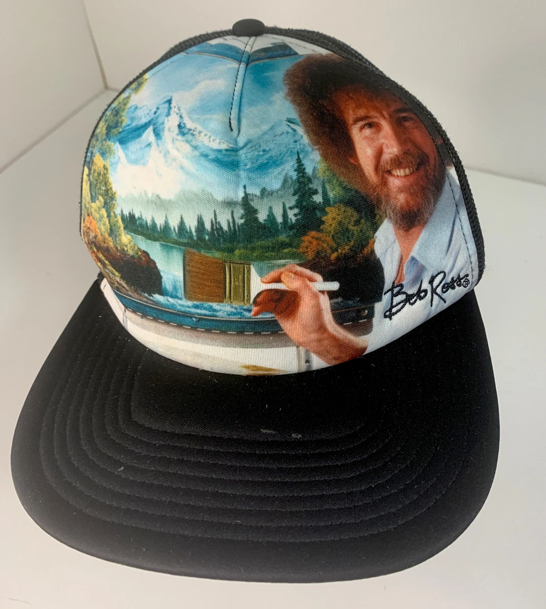 Bob Ross Retro Style Snapback Trucker Hat Cap Painting Paint Brush