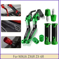 Motorcycle CNC Handle Grips Cap Brake Clutch Levers Set For NINJA ZX6R ZX-6R 