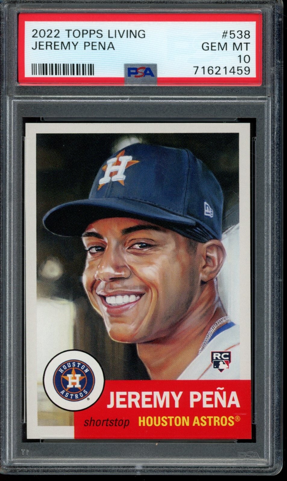 2022 Topps Living Set #538 Jeremy Pena RC Rookie PSA 10 Gem Mint Card 71621459