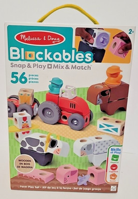 NEW - Melissa & Doug Farm Snap & Play, Mix & Match Connectable  Building Blocks
