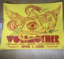 Wolfmother signed poster X3 Andrew Stockdale  4/1/06 San Francisco Gigart