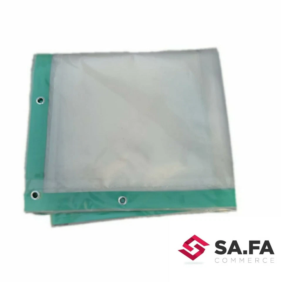 TELO TELONE TRASPARENTE IN POLIETILENE OCCHIELLATO CON RINFORZO PVC IMPERMEABILE - Immagine 3 di 4