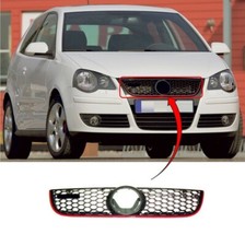 Fits VW Polo GTI 2005-09 Main Centre Front Bumper Grille W/ Red Trim