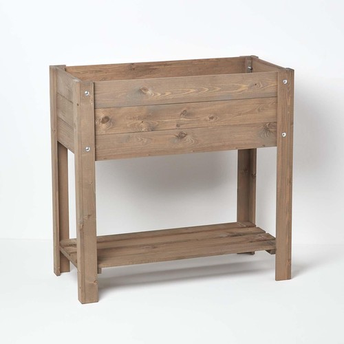 Large Raised Flower Bed Trough Garden Tub Planter with Feet Made With Pinewood - Picture 4 of 6