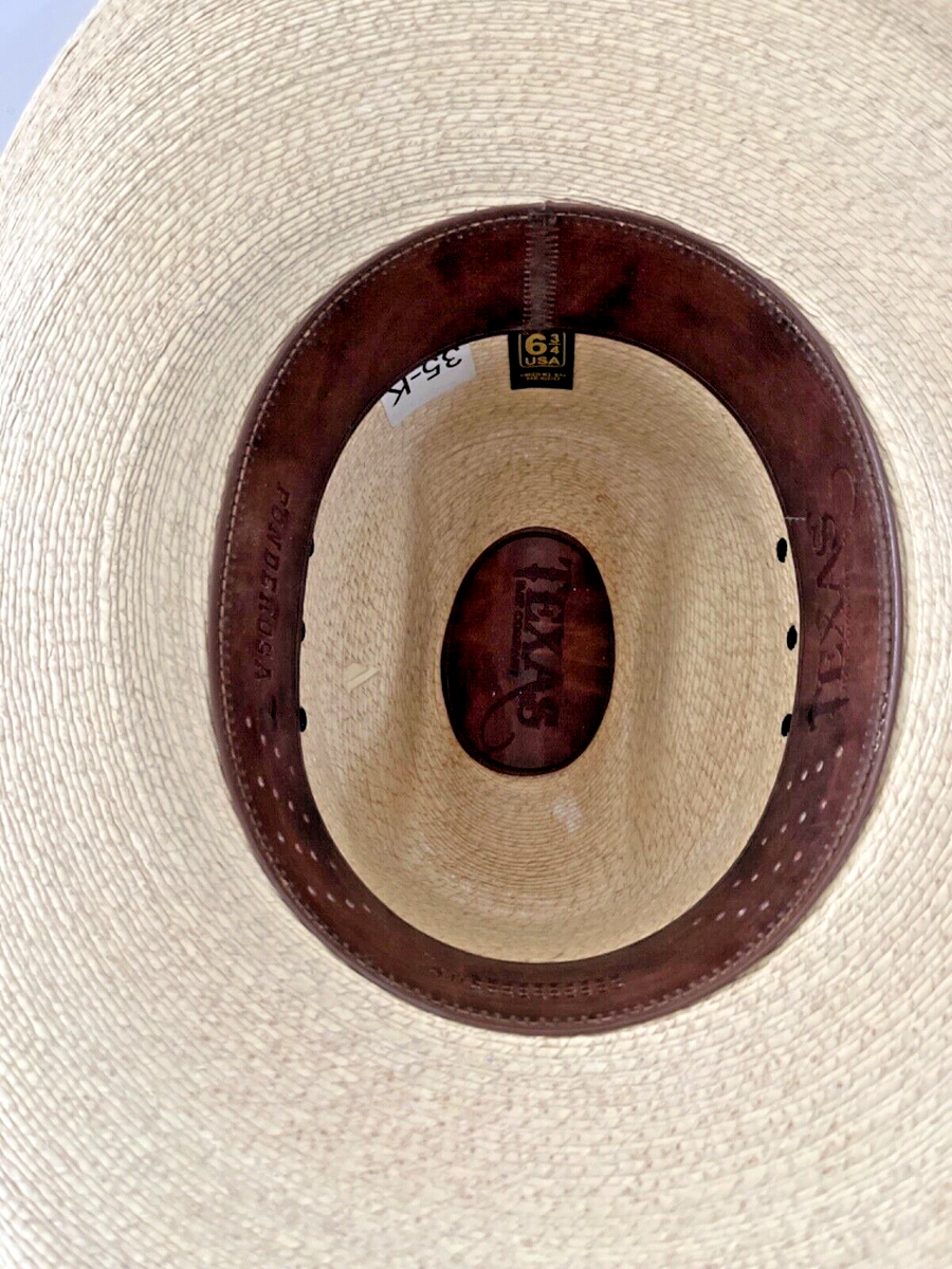 Chapeau De Paille Texas Hat Company Ponderosa 10x, Taille 7, Bandeau Cuir, Mexique