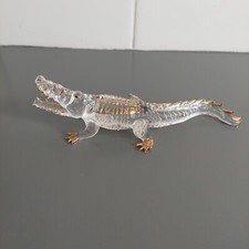 Sansukjai Hand Blown Glass Crocodile With 22k Gold Trim
