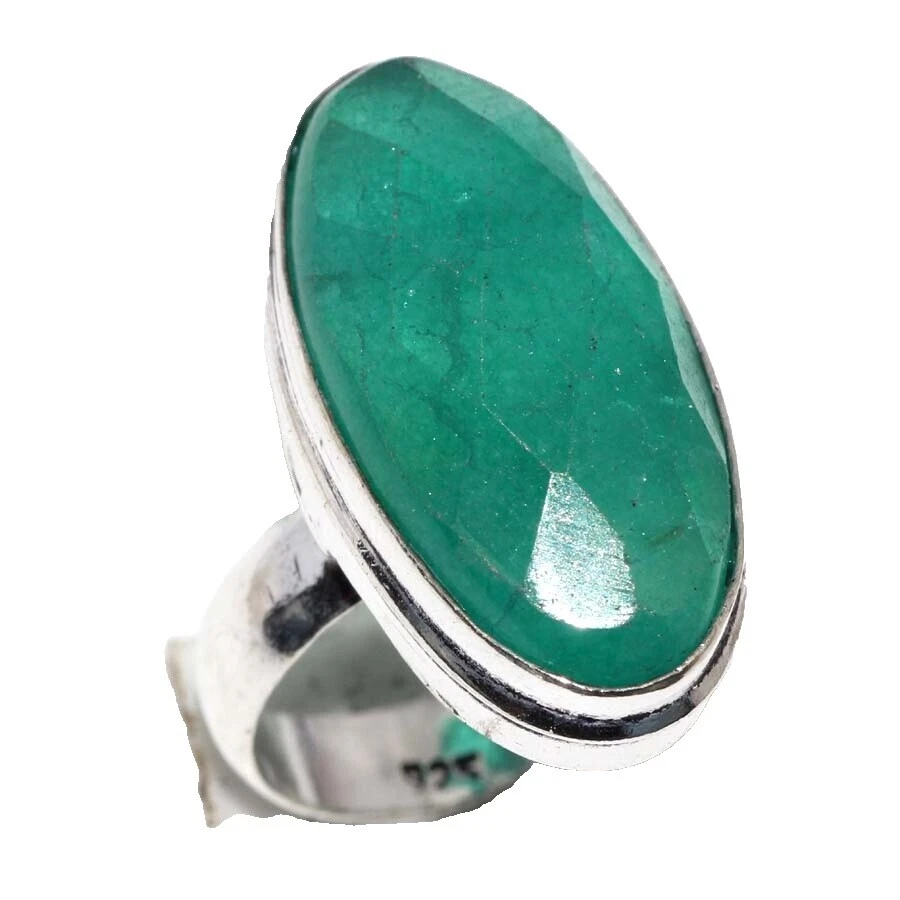 Esmeralda Anillo de Plata Plateado 5.5 Anillos de Moda