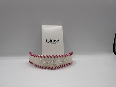Chloe I Am Chloe Parfum Fabric Bracelet Pink White W/ Charm