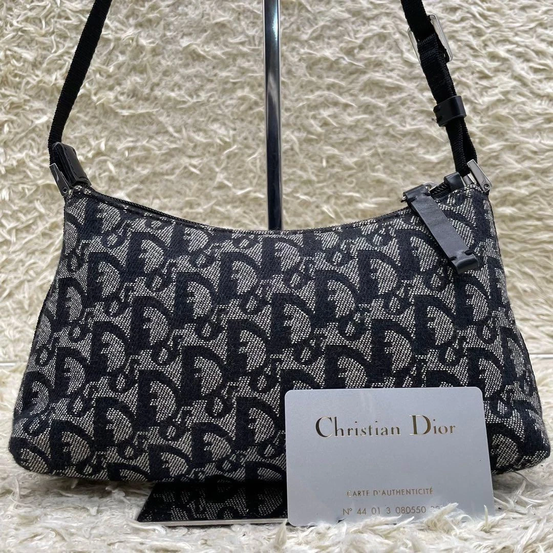 Sacoche de selle Christian Dior trotteur sac à main monogramme 14x25x4cm