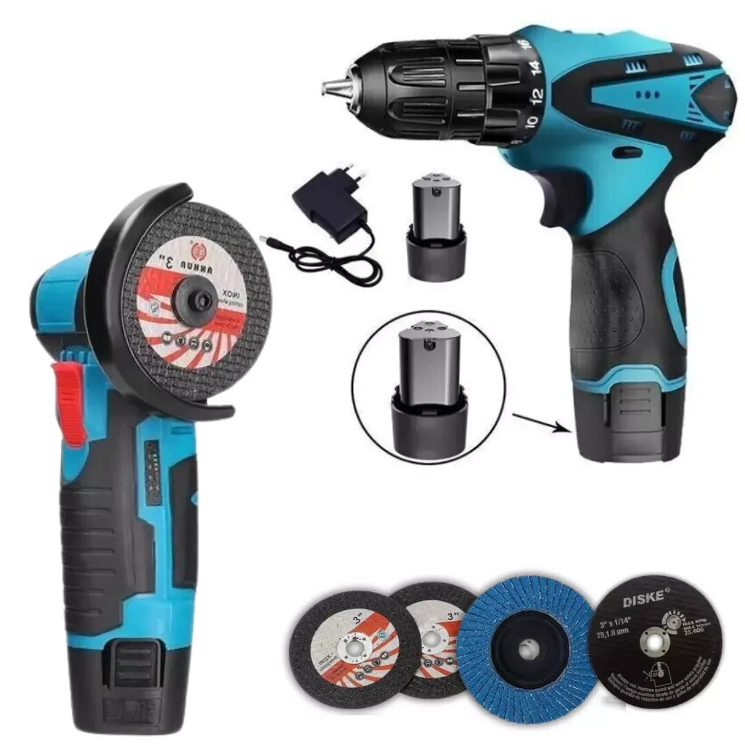 Offerta Kit 48V: Trapano Avvitatore + Mini Smerigliatrice + 2 Batterie