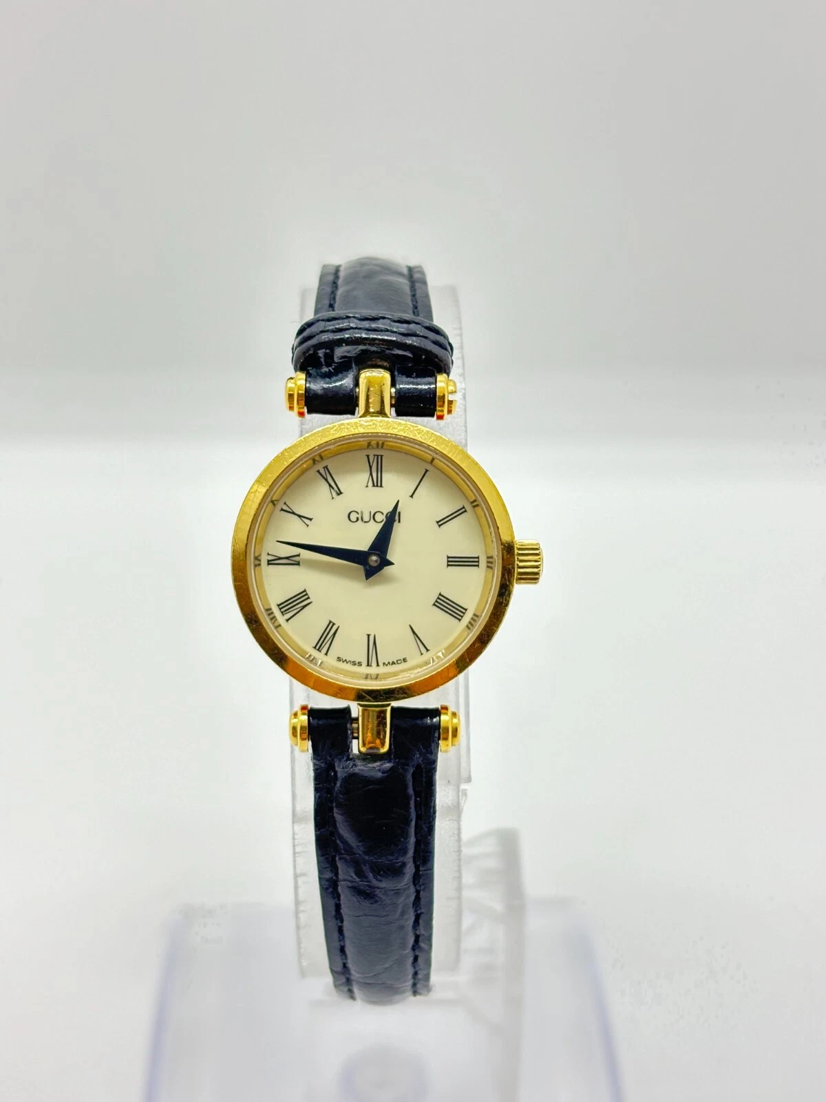 [EXC+5] Montre Femme Gucci 2000L Cadran Romain Ivoire Or Quartz Occasion Fonctionne F/S