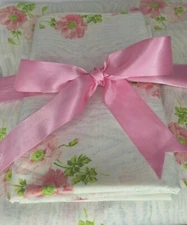 RARE Lady Pepperell Queen Flat Sheet & King Pillowcase 1970s