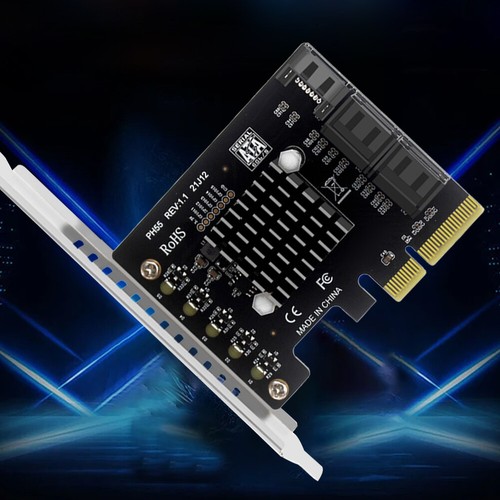 PCIe To 5-Port SATA3.0 Expansion Card Jmb585 Chip PCIe SATA Card (Half height) - Photo 7/11
