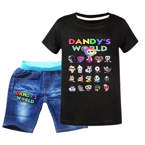 Dandy's World Cartoon Print Boys And Girls T-shirt Shorts Suit Denim Suit Hot - Bild 7 von 43