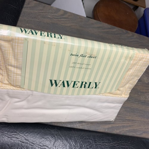 Vintage Fieldcrest Waverly Striate Striped Twin Flat Sheet NOS - Picture 18 of 19
