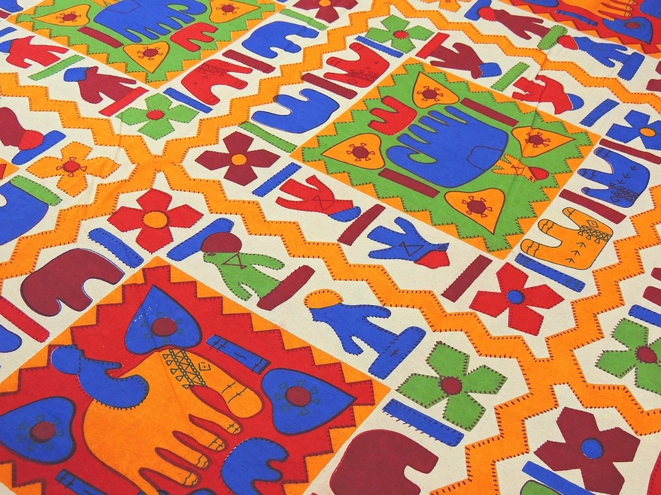 Juego de colcha almohada colcha algodón estampado tribal multicolor - ropa de cama étnica queen Foto 4 de 4