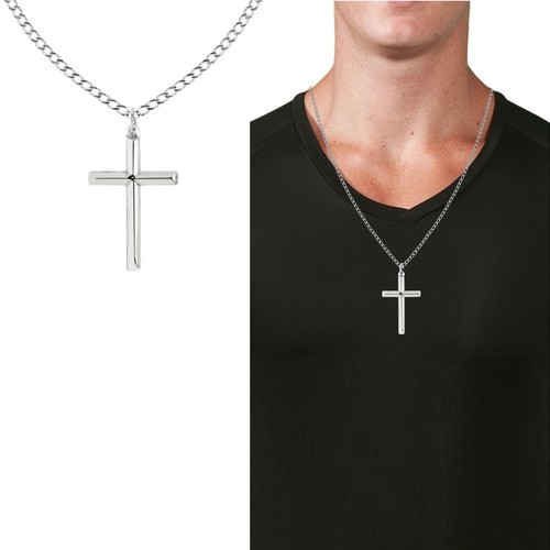 Cross Charm Necklace Tubular 