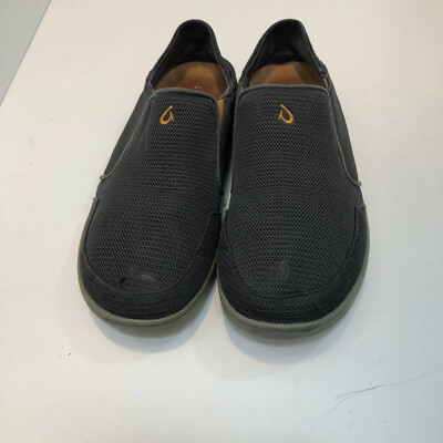OluKai Men Nohea Mesh Shadow Gray Orange Slip on Loafer  display picture 3