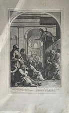 ENGRAVING 01 LIFE OF SAINT BRUNO EUSTACHE LE SUEUR GRAVE BY FRANCOIS CHAVUEAU 1660
