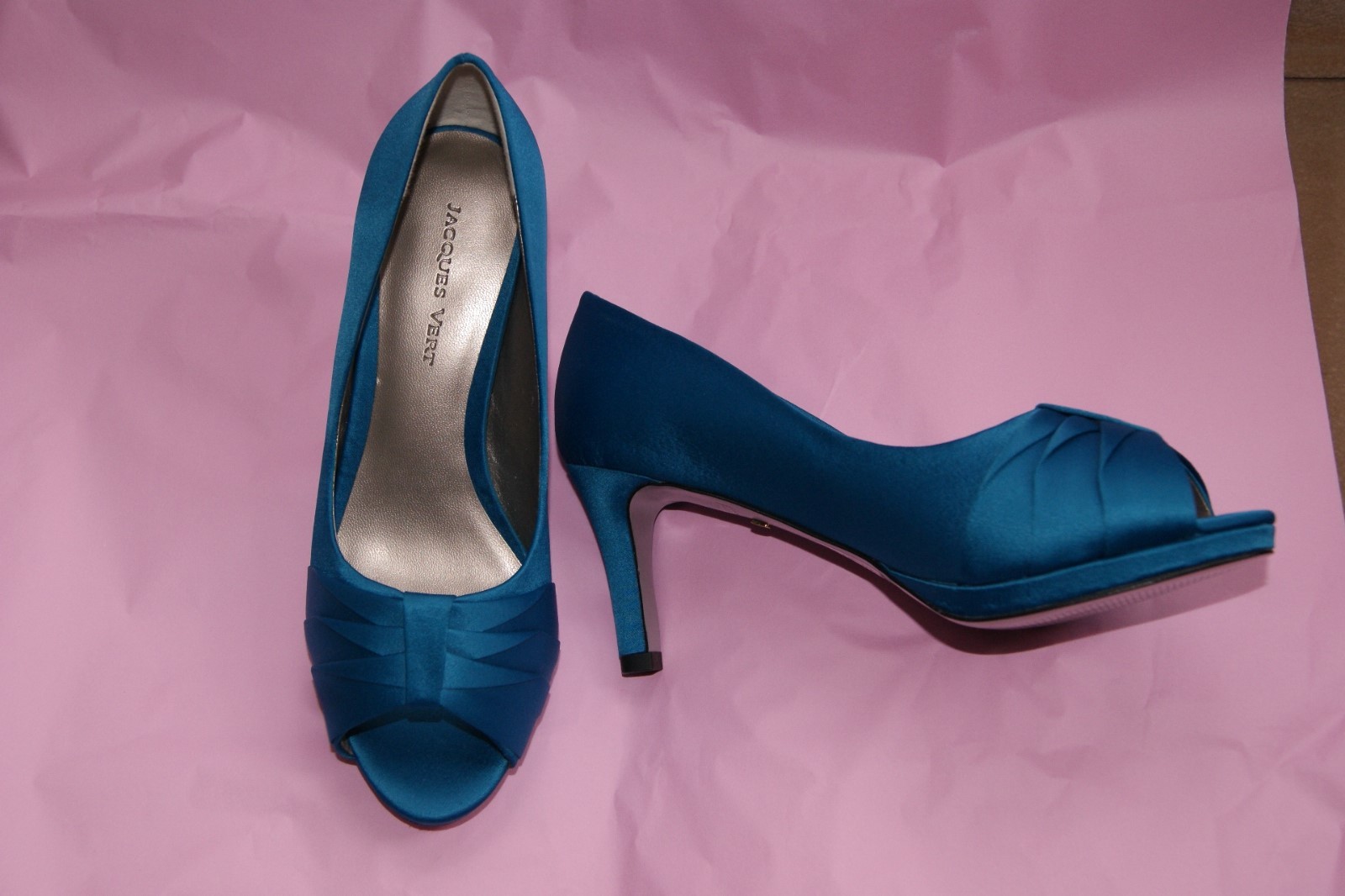 Jacques Vert Pleat Shoes Mid Turquoise NEW 37 UK 4 Jacques Vert Pleat Shoes Mid Turquoise NEW 37 UK 4