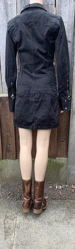 Ladies Diesel Black Heavy Cotton Button down Dress RRP £244 - Picture 6 of 18