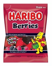 Haribo Gummi Candy, Berries, 5-Ounce Bags [12-Bags]