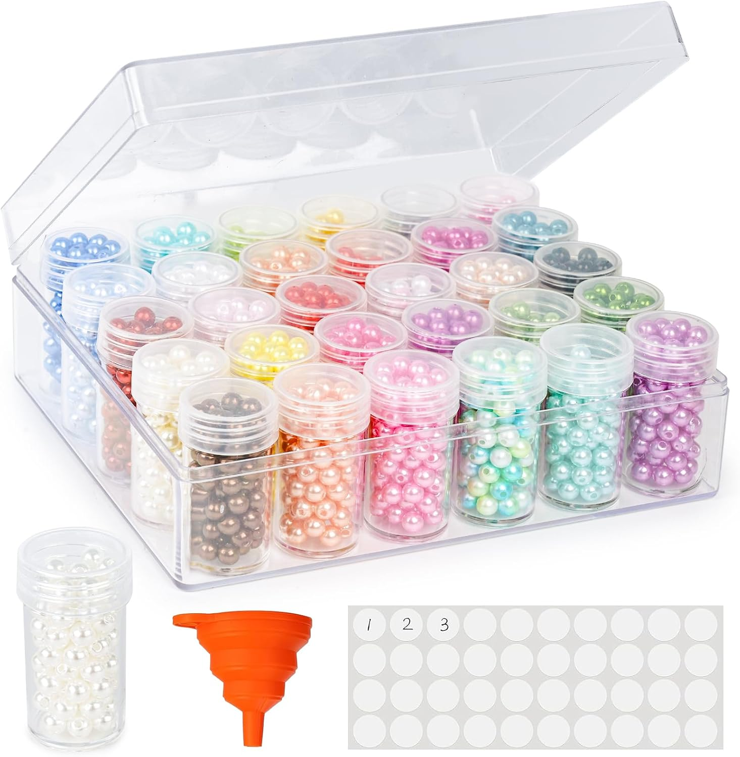 Bigotters 30PCS Clear Plastic Bead Storage Box for Embroidery Diamonds