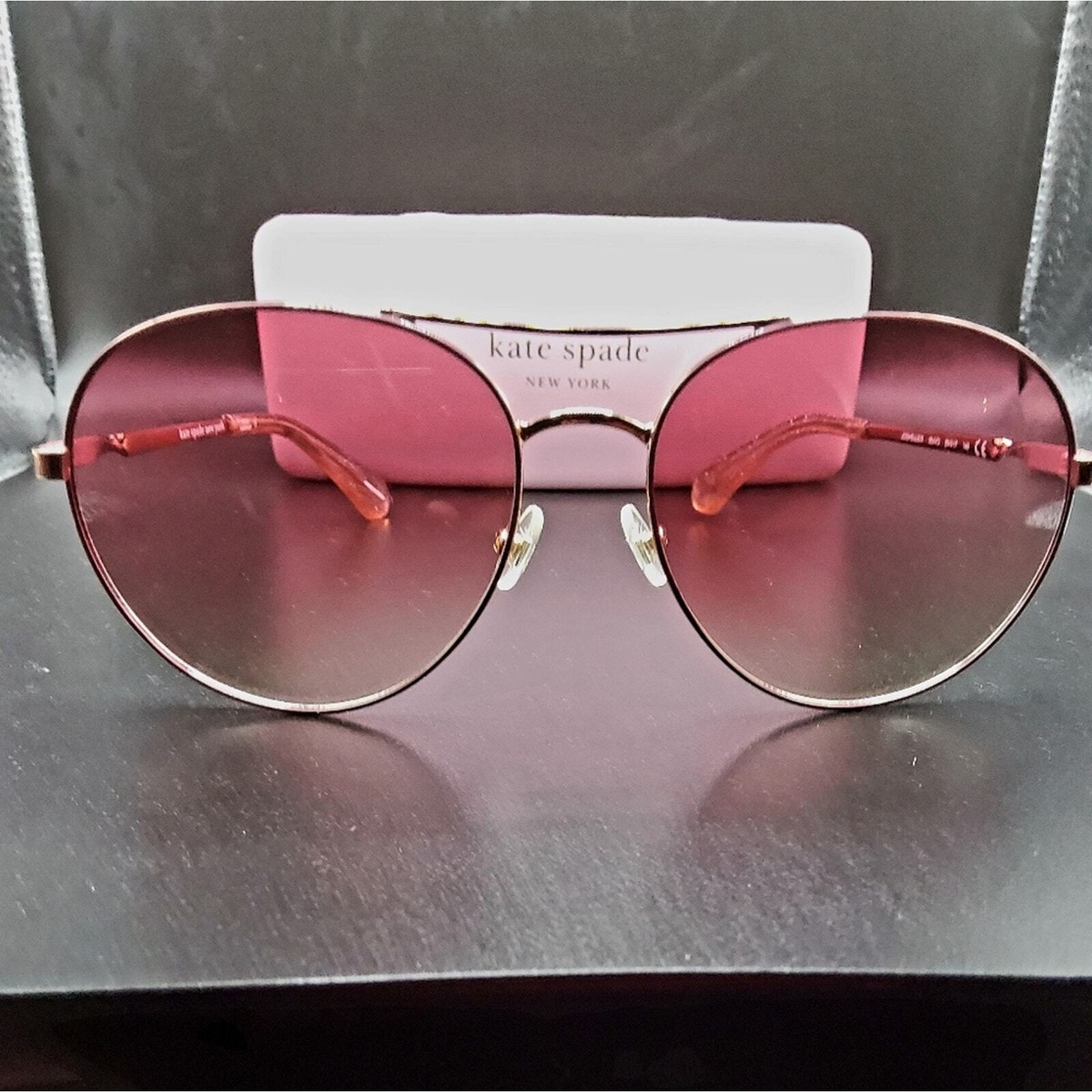 【特価セール】Kate Spade blossom 58mm aviator サングラス Kate Spade Blossom/O/S Clear Silver Aviator Sunglasses 58-14