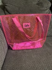 Justice Pink Plastic Heart Tote-Heart Perforations/Ionic Justice Used Once